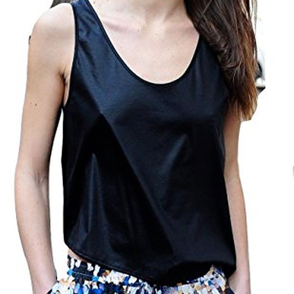HELMUT LANG Black Cotton Sleeveless Wrap Tank Top